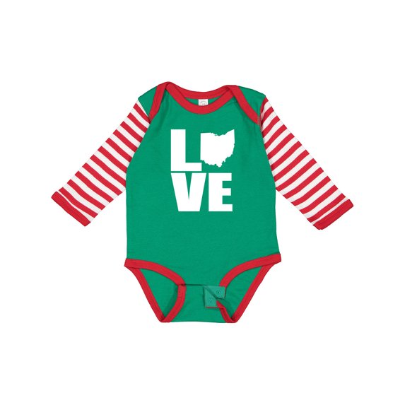 Inktastic Ohio Love Boys or Girls Long Sleeve Baby Bodysuit