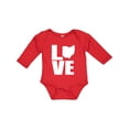 thumbnail image 1 of Inktastic Ohio Love Boys or Girls Long Sleeve Baby Bodysuit, 1 of 5