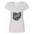 thumbnail image 1 of Inktastic Ohio Music Notes Women's V-Neck T-Shirt, 1 of 5