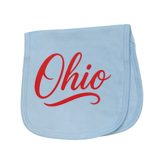 Inktastic Ohio Script Red Neon Style Baby Burp Cloth