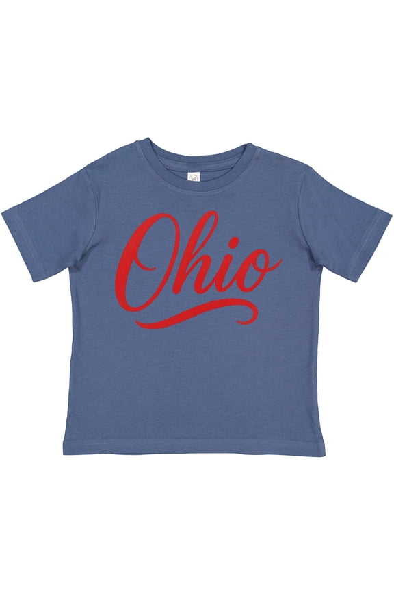 Ohio Script Red Neon Style Boys or Girls Toddler T-Shirt