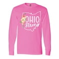 thumbnail image 1 of Inktastic Ohio Strong with State Silhouette and Pink Flowers Long Sleeve T-Shirt, 1 of 5