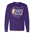 thumbnail image 1 of Inktastic Ohio Strong with State Silhouette and Pink Flowers Long Sleeve T-Shirt, 1 of 5
