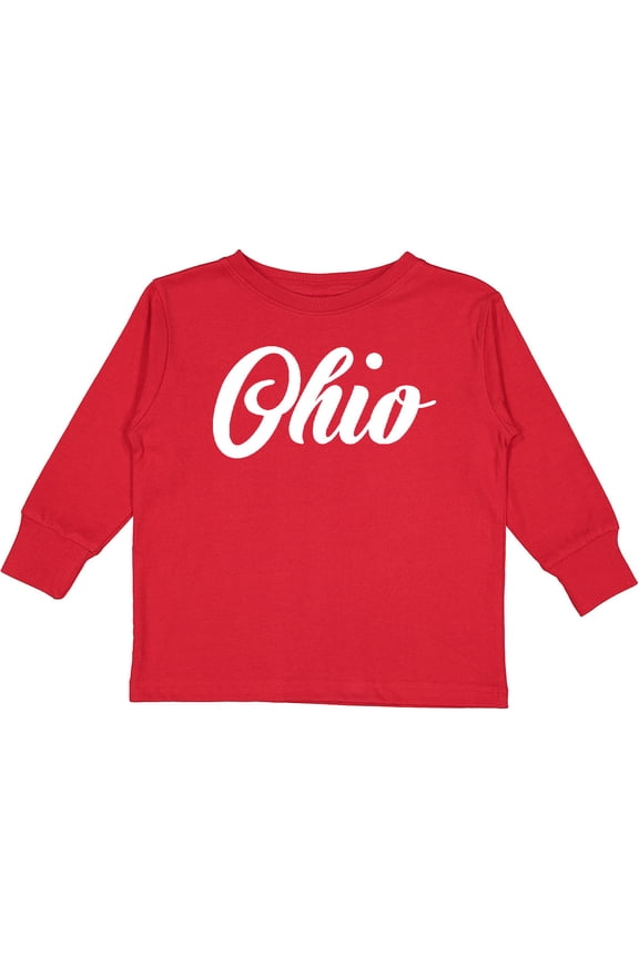 Ohio Text Boys or Girls Long Sleeve Toddler T-Shirt