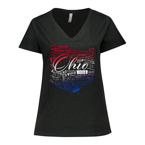 Inktastic Ohio Word Salad Women's Plus Size V-Neck T-Shirt
