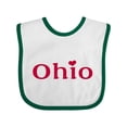 thumbnail image 1 of Inktastic Ohio in Red Text with Heart Boys or Girls Baby Bib, 1 of 4