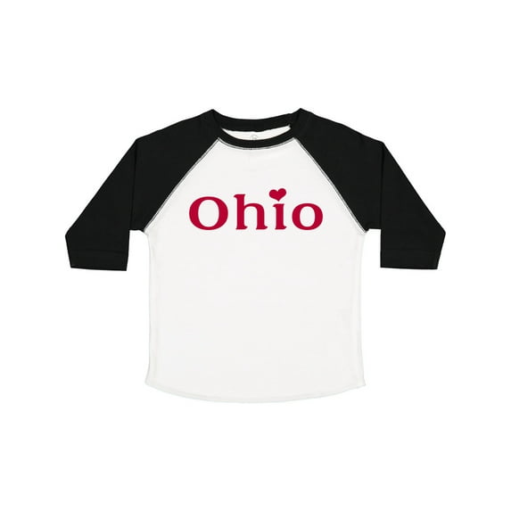 Inktastic Ohio in Red Text with Heart Boys or Girls Toddler T-Shirt