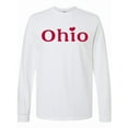 thumbnail image 1 of Inktastic Ohio in Red Text with Heart Long Sleeve T-Shirt, 1 of 5