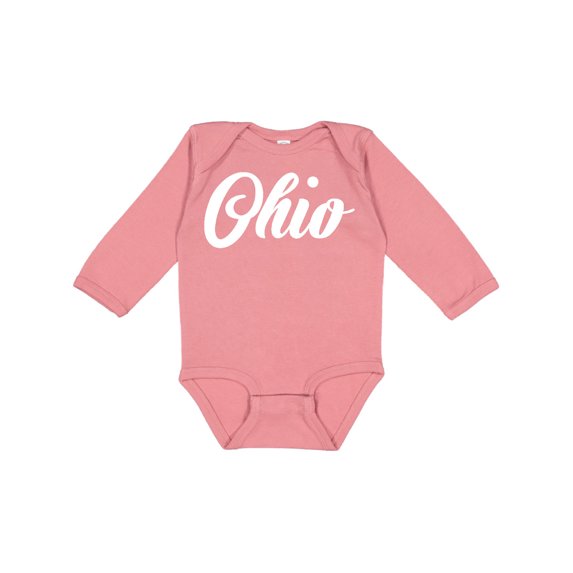 Inktastic Ohio text Boys or Girls Long Sleeve Baby Bodysuit