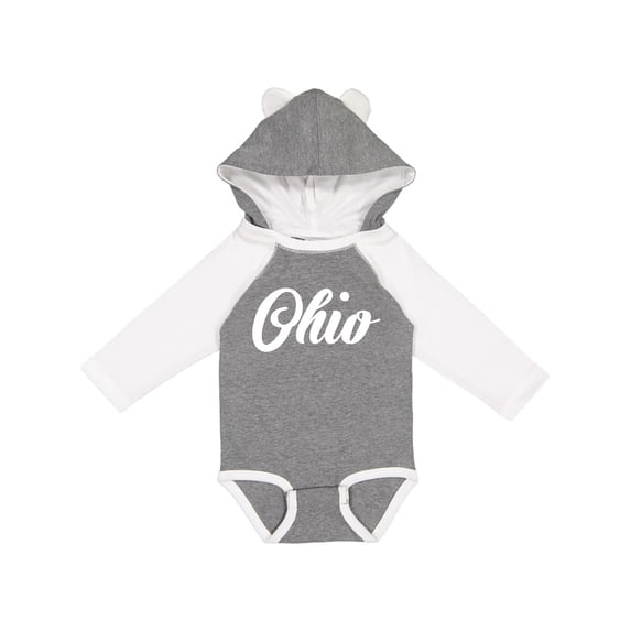 Inktastic Ohio text Boys or Girls Long Sleeve Baby Bodysuit