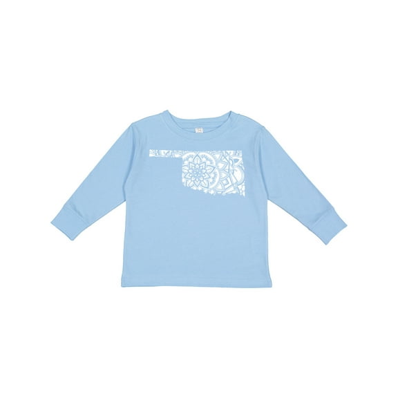 Inktastic Oklahoma Silhouette Mandala Boys or Girls Long Sleeve Toddler T-Shirt