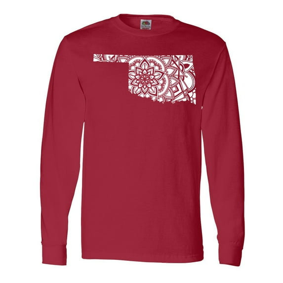 Inktastic Oklahoma Silhouette Mandala Long Sleeve T-Shirt