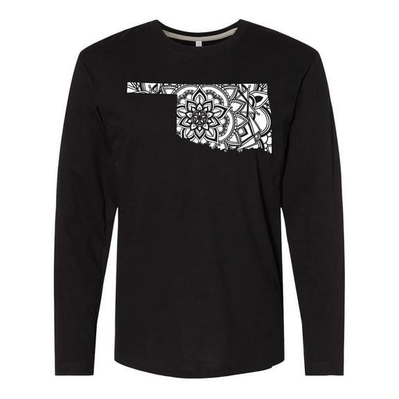 Inktastic Oklahoma Silhouette Mandala Long Sleeve T-Shirt