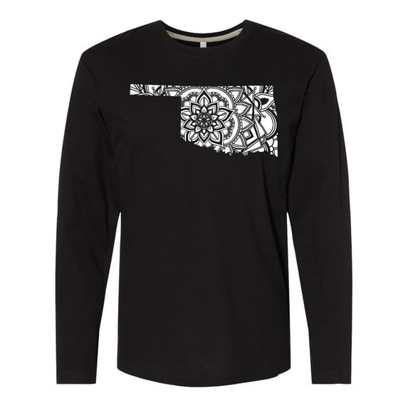Inktastic Oklahoma Silhouette Mandala Long Sleeve T-Shirt