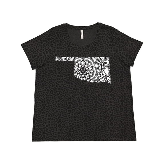 Inktastic Oklahoma Silhouette Mandala Women's Plus Size T-Shirt