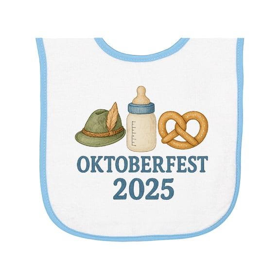 Inktastic Oktoberfest 2025 Celebration Baby Bottle Hat Pretzel Baby Terry Cloth Bib