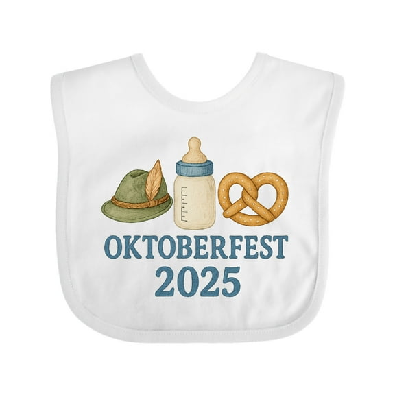 Inktastic Oktoberfest 2025 Celebration Baby Bottle Hat Pretzel Boys or Girls Baby Bib