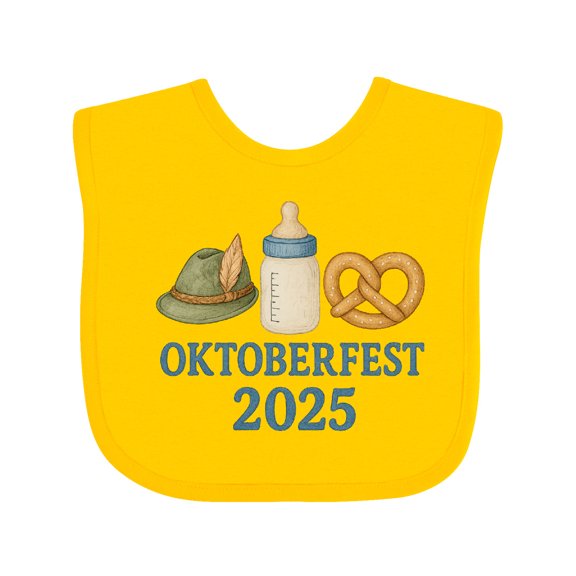 Inktastic Oktoberfest 2025 Celebration Baby Bottle Hat Pretzel Boys or Girls Baby Bib