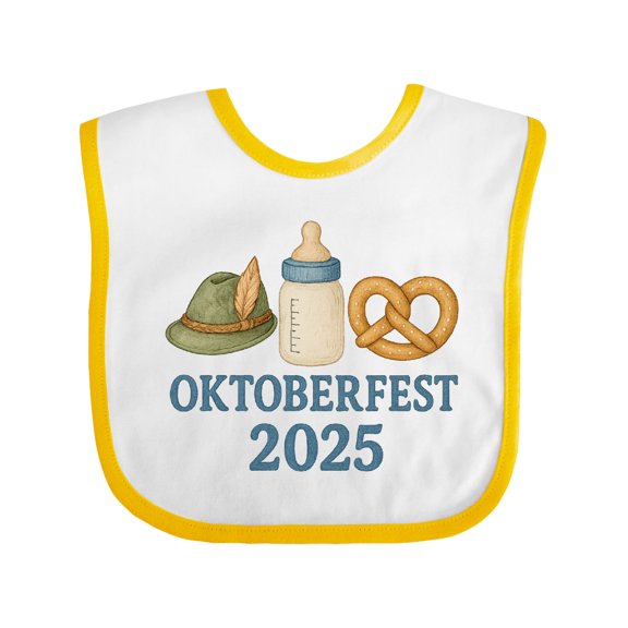 Inktastic Oktoberfest 2025 Celebration Baby Bottle Hat Pretzel Boys or Girls Baby Bib