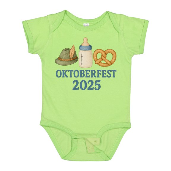 Inktastic Oktoberfest 2025 Celebration Baby Bottle Hat Pretzel Boys or Girls Baby Bodysuit
