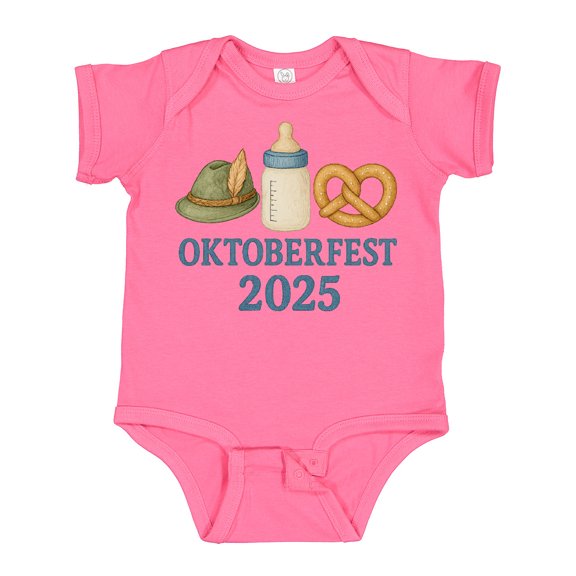 Inktastic Oktoberfest 2025 Celebration Baby Bottle Hat Pretzel Boys or Girls Baby Bodysuit