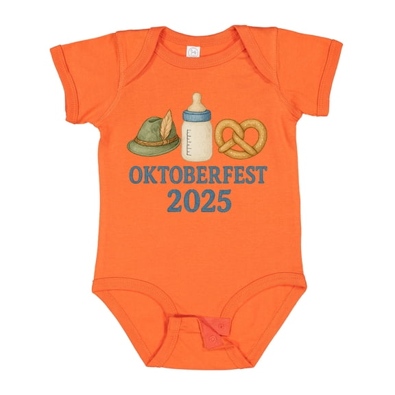 Inktastic Oktoberfest 2025 Celebration Baby Bottle Hat Pretzel Boys or Girls Baby Bodysuit