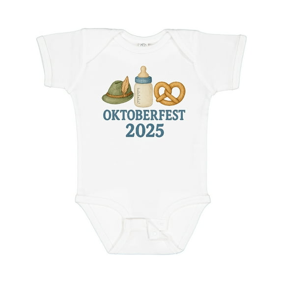 Inktastic Oktoberfest 2025 Celebration Baby Bottle Hat Pretzel Boys or Girls Baby Bodysuit