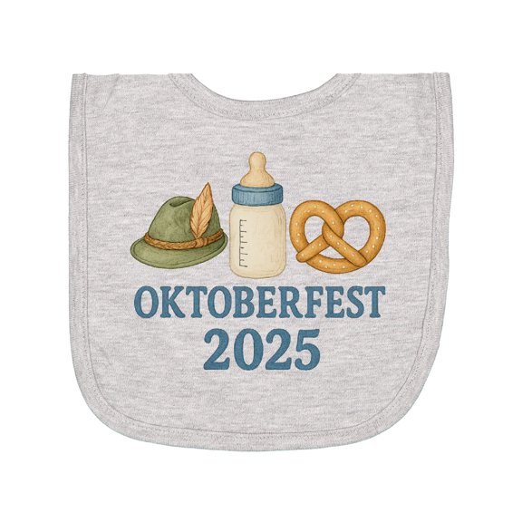 Inktastic Oktoberfest 2025 Celebration Baby Bottle Hat Pretzel Newborn Bib