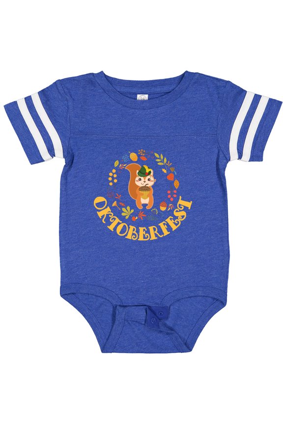 Oktoberfest Autumn Festival Squirrel Boys or Girls Baby Bodysuit