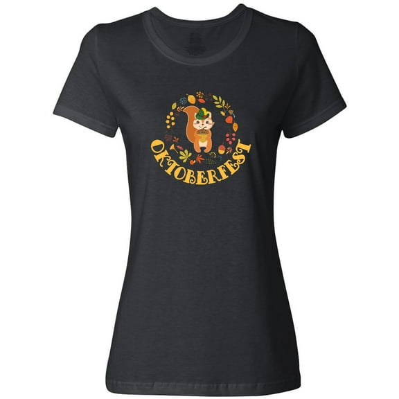 Inktastic Oktoberfest Autumn Festival Squirrel Women's T-Shirt