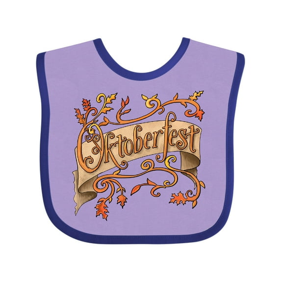 Inktastic Oktoberfest Banner with Orange Autumn Leaves Boys or Girls Baby Bib