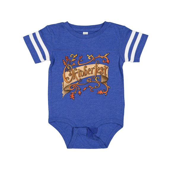 Inktastic Oktoberfest Banner with Orange Autumn Leaves Boys or Girls Baby Bodysuit