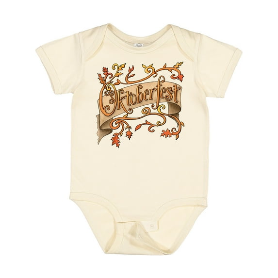 Inktastic Oktoberfest Banner with Orange Autumn Leaves Boys or Girls Baby Bodysuit