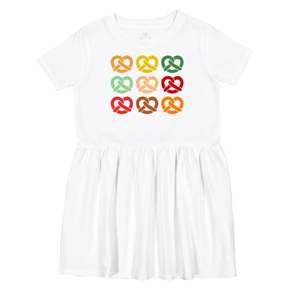 Inktastic Oktoberfest Colorful Pretzels Girls Toddler Dress