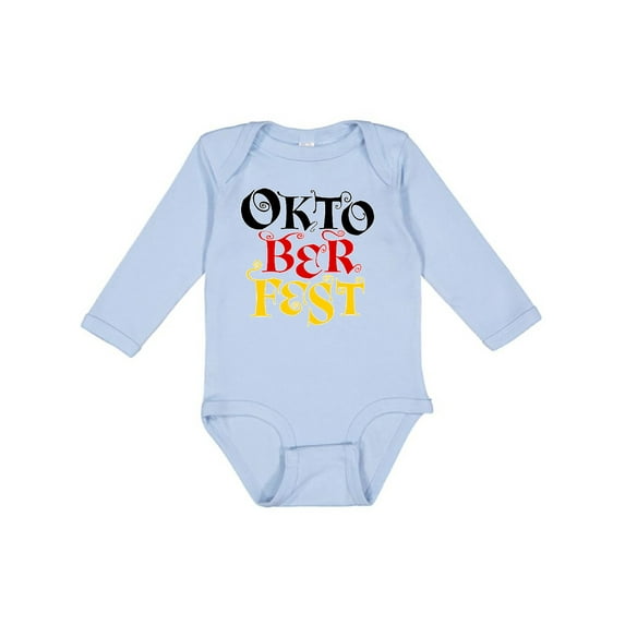 Inktastic Oktoberfest German Flag Colors Boys or Girls Long Sleeve Baby Bodysuit