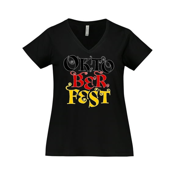 Inktastic Oktoberfest German Flag Colors Women's Plus Size V-Neck T-Shirt