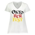 thumbnail image 1 of Inktastic Oktoberfest German Flag Colors Women's Plus Size V-Neck T-Shirt, 1 of 5