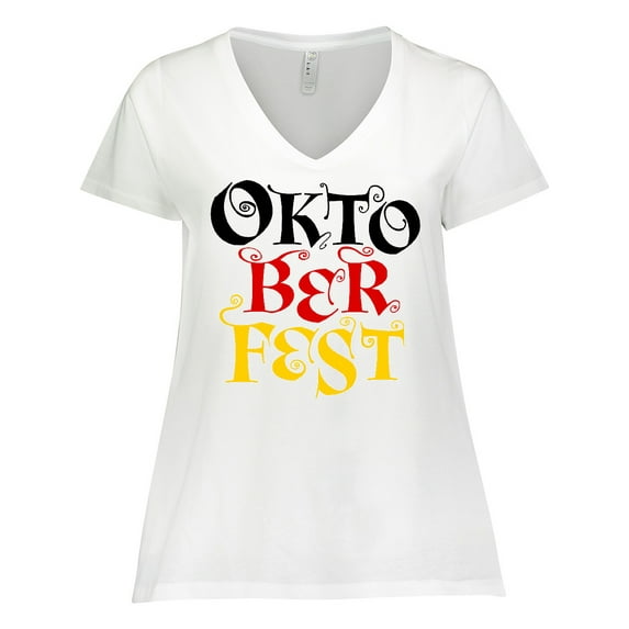 Inktastic Oktoberfest German Flag Colors Women's Plus Size V-Neck T-Shirt
