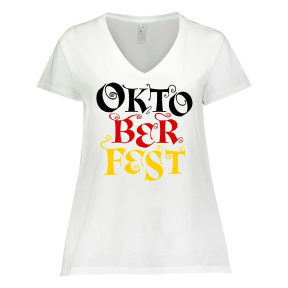 Inktastic Oktoberfest German Flag Colors Women's Plus Size V-Neck T-Shirt