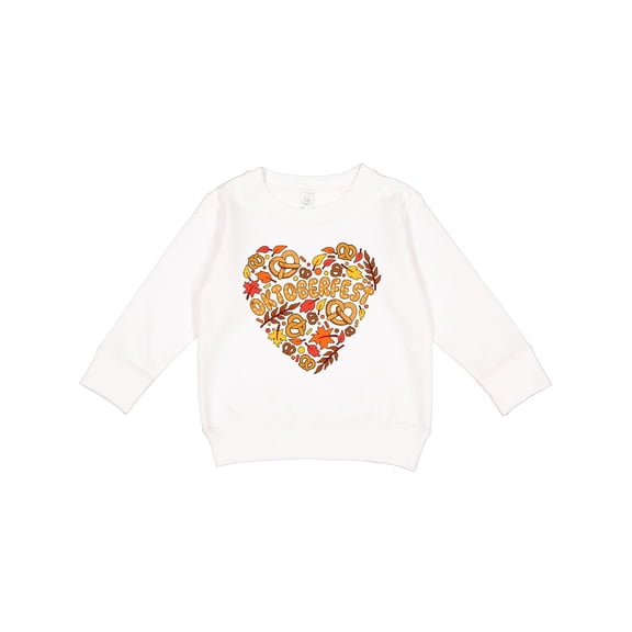Inktastic Oktoberfest Heart with Pretzels and Autumn Leaves Toddler Sweatshirt