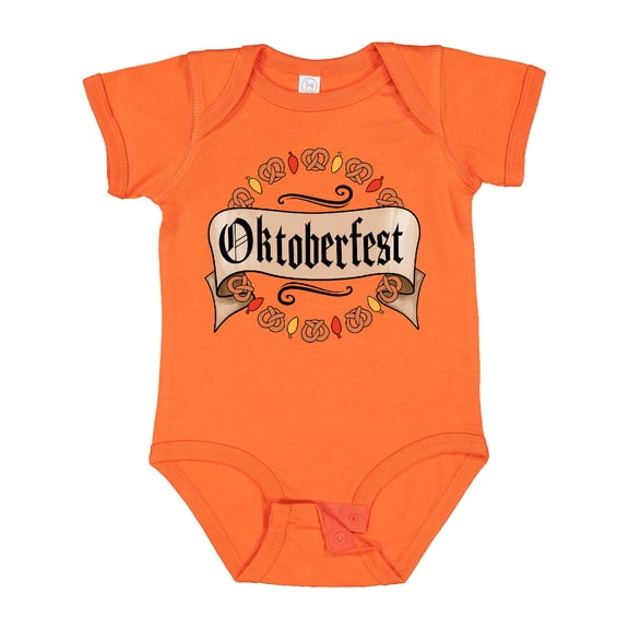 Inktastic Oktoberfest Pretzels and Leaves Boys or Girls Baby Bodysuit