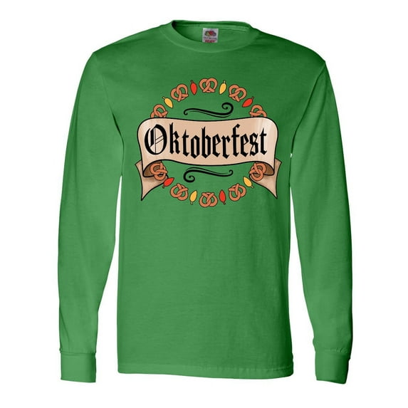 Inktastic Oktoberfest Pretzels and Leaves Long Sleeve T-Shirt