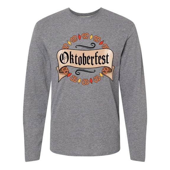 Inktastic Oktoberfest Pretzels and Leaves Long Sleeve T-Shirt