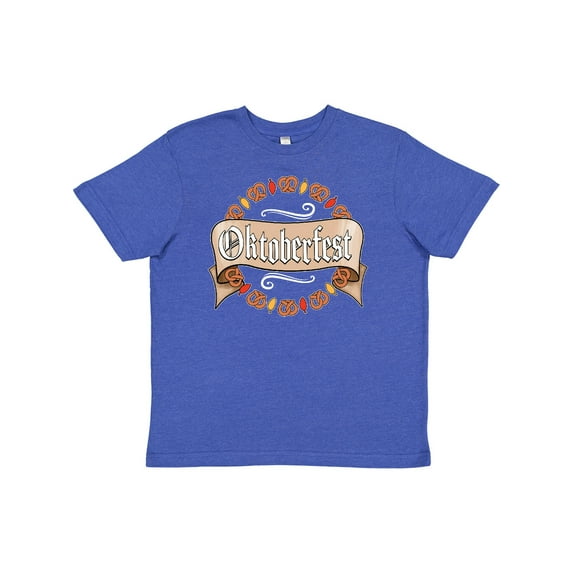 Inktastic Oktoberfest Pretzels and Leaves Youth T-Shirt