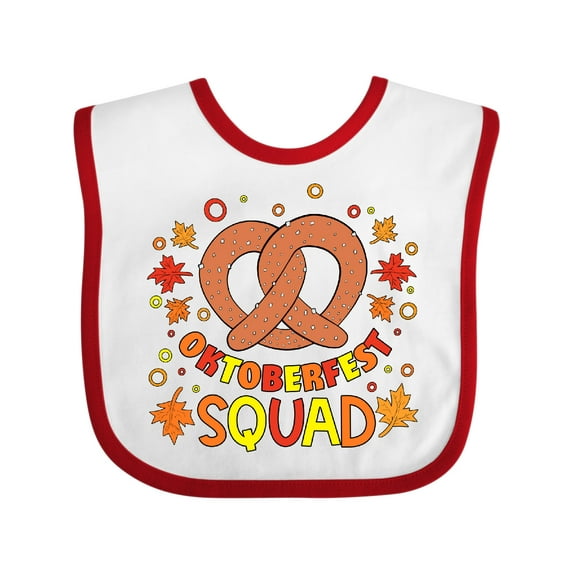 Inktastic Oktoberfest Squad Fall Leaves Pretzel Boys or Girls Baby Bib