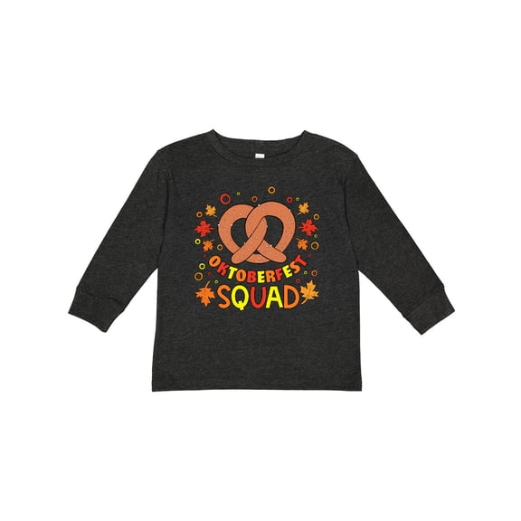 Inktastic Oktoberfest Squad Fall Leaves Pretzel Boys or Girls Long Sleeve Toddler T-Shirt