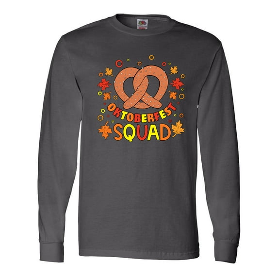 Inktastic Oktoberfest Squad Fall Leaves Pretzel Long Sleeve T-Shirt