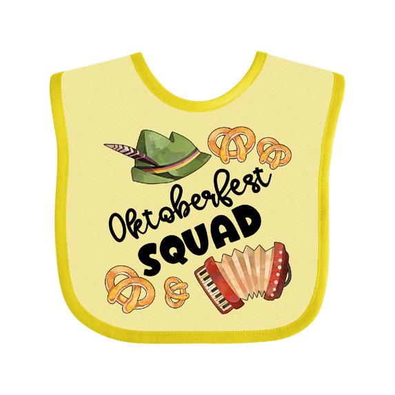 Inktastic Oktoberfest Squad Hat, Accordion, Pretzels Boys or Girls Baby Bib