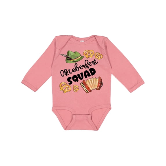Inktastic Oktoberfest Squad Hat, Accordion, Pretzels Boys or Girls Long Sleeve Baby Bodysuit