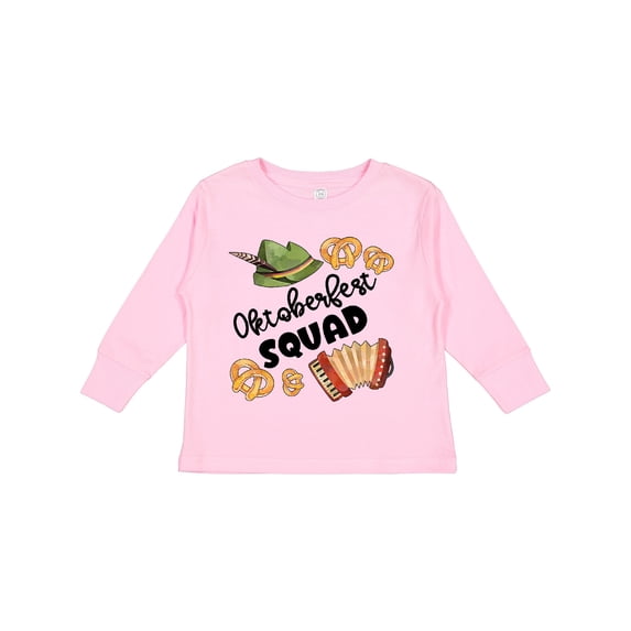 Inktastic Oktoberfest Squad Hat, Accordion, Pretzels Boys or Girls Long Sleeve Toddler T-Shirt
